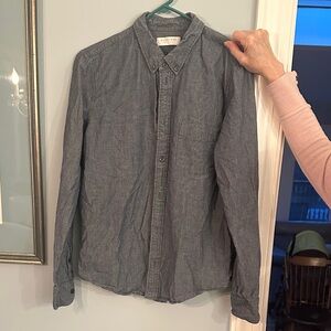 Everlane women's Chambray Button-Down Shirt in Blue-Gray